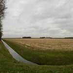 Stormy farm field